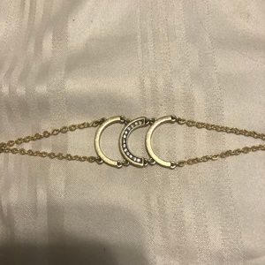 Chloe and Isabel Gold Rhinestone Half MoonBracelet